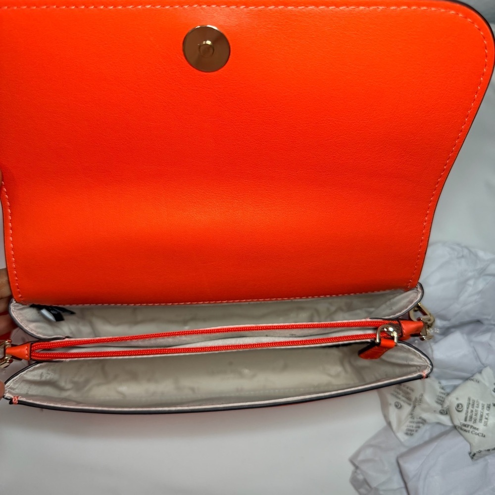Kate Spade buddie smoth leather fun orange deep Crossbody Bag - Picture 7 of 8